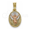 Oro Laminado Religious Pendant, Gold Filled Style Divino NiÃ±o Design, Polished, Tricolor, 05.351.0190