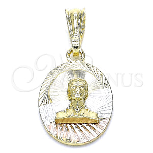 Gold Filled Pendant — Religious Pendant Diamond Cutting Tricolor 05. — main product view — SKU 144525 | Oro Laminado dije — Religious Pendant Diamond Cutting Tricolor 05. — SKU 144525