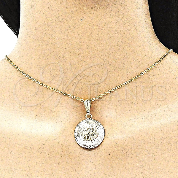 Gold Filled Pendant — Fancy Pendant Elephant Design Diamond Cutting Tricolor 05. — alternate product view — SKU 144528 | Oro Laminado dije — elegante Pendant Elephant diseño Diamond Cutting Tricolor 05. — SKU 144528