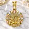 Oro Laminado Fancy Pendant, Gold Filled Style with White Crystal, Polished, Tricolor, 05.351.0199.1