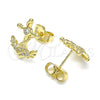 Gold Filled Ring — Stud Earring Anchor Design with White Micro Pave — alternate product view — SKU 144555 | Oro Laminado anillo — Stud Earring Anchor diseño with blanco Micro Pave — SKU 144555