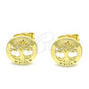 Gold Filled Ring — Stud Earring Tree Design with White Micro Pave — alternate product view — SKU 144556 | Oro Laminado anillo — Stud Earring Tree diseño with blanco Micro Pave — SKU 144556