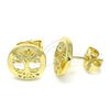Gold Filled Ring — Stud Earring Tree Design with White Micro Pave — alternate product view — SKU 144556 | Oro Laminado anillo — Stud Earring Tree diseño with blanco Micro Pave — SKU 144556