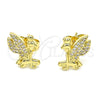 Gold Filled Ring — Stud Earring Angel Design with White Micro Pave — alternate product view — SKU 144561 | Oro Laminado anillo — Stud Earring Angel diseño with blanco Micro Pave — SKU 144561