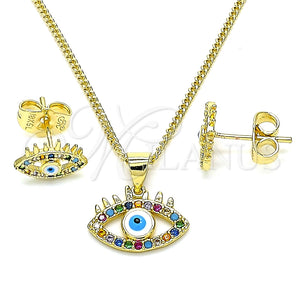 Gold Filled Ring — Earring and Pendant Adult Set Evil Eye Design — main product view — SKU 144562 | Oro Laminado anillo — Earring and Pendant Adult Set Evil Eye diseño — SKU 144562
