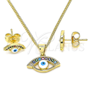 Gold Filled Ring — Earring and Pendant Adult Set Evil Eye Design — main product view — SKU 144567 | Oro Laminado anillo — Earring and Pendant Adult Set Evil Eye diseño — SKU 144567