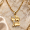 Oro Laminado Pendant Necklace, Gold Filled Style Dog Design, with White Micro Pave, Polished, Golden Finish, 04.199.0040.20 (02 MM Thickness, 20 Inches Length)