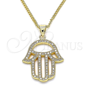 Gold Filled Necklace — Pendant Necklace Judaica and Hand of God Design — main product view — SKU 144587 | Oro Laminado collar — Pendant Necklace Judaica and Hand of God diseño — SKU 144587