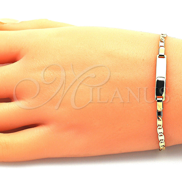 Gold Filled Bracelet — ID Bracelet Polished 03.63. 0.80 Gauge 03 MM — alternate product view — SKU 144593 | Oro Laminado brazalete — ID Bracelet pulido 03.63. 0.80 Gauge 03 MM — SKU 144593