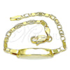 Oro Laminado ID Bracelet, Gold Filled Style Polished, Golden Finish, 03.63.2219.06 (0.80 Gauge, 03 MM Thickness, 6 Inches Length)