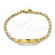 Pulsera con Placa 03.63.2219.06 Oro Laminado, Pulido, Tono Dorado (Calibre 0.80, Grosor 03 MM, 6 Pulgadas de Largo)