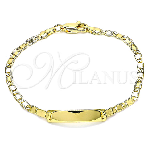 Oro Laminado ID Bracelet, Gold Filled Style Polished, Golden Finish, 03.63.2219.06 (0.80 Gauge, 03 MM Thickness, 6 Inches Length)