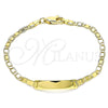 Oro Laminado ID Bracelet, Gold Filled Style Polished, Golden Finish, 03.63.2219.06 (0.80 Gauge, 03 MM Thickness, 6 Inches Length)