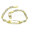 Oro Laminado ID Bracelet, Gold Filled Style Polished, Golden Finish, 03.63.2220.06 (100 Gauge, 04 MM Thickness, 6 Inches Length)