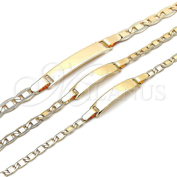 Gold Filled Bracelet — ID Bracelet Polished 03.63. Gauge 04 MM Thickness — alternate product view — SKU 144594 | Oro Laminado brazalete — ID Bracelet pulido 03.63. Gauge 04 MM Thickness — SKU 144594