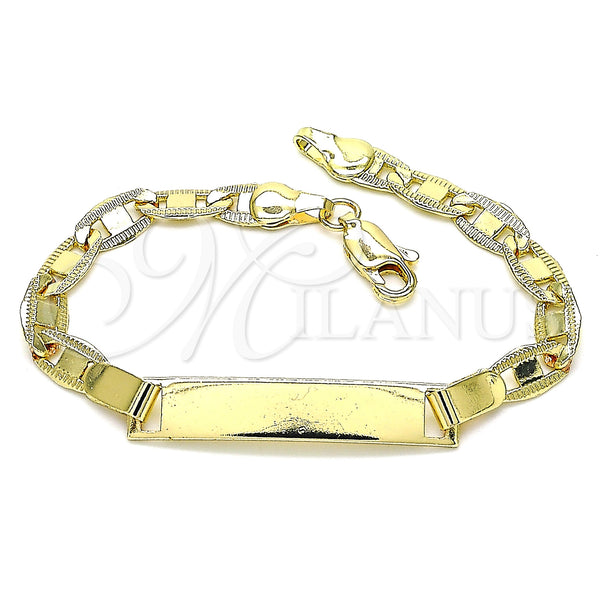 Gold Filled Bracelet — ID Bracelet Polished 03.63. Gauge 05 MM Thickness — alternate product view — SKU 144595 | Oro Laminado brazalete — ID Bracelet pulido 03.63. Gauge 05 MM Thickness — SKU 144595