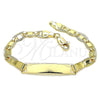 Oro Laminado ID Bracelet, Gold Filled Style Polished, Golden Finish, 03.63.2221.06 (120 Gauge, 05 MM Thickness, 6 Inches Length)