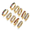 Oro Laminado Huggie Hoop, Gold Filled Style with Multicolor Cubic Zirconia, Polished, Golden Finish, 02.210.0550.4.15