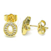 Gold Filled Ring — Stud Earring Initials Design with White Micro Pave — alternate product view — SKU 144636 | Oro Laminado anillo — Stud Earring Initials diseño with blanco Micro Pave — SKU 144636