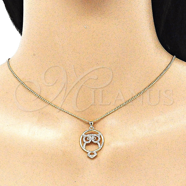 Gold Filled Ring — Earring and Pendant Adult Set Owl Design with — alternate product view — SKU 144639 | Oro Laminado anillo — Earring and Pendant Adult Set Owl diseño with — SKU 144639