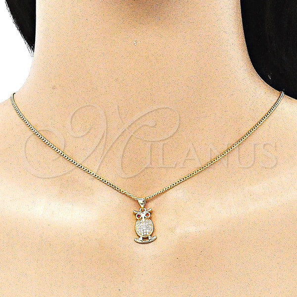 Gold Filled Ring — Earring and Pendant Adult Set Owl Design with — alternate product view — SKU 144640 | Oro Laminado anillo — Earring and Pendant Adult Set Owl diseño with — SKU 144640