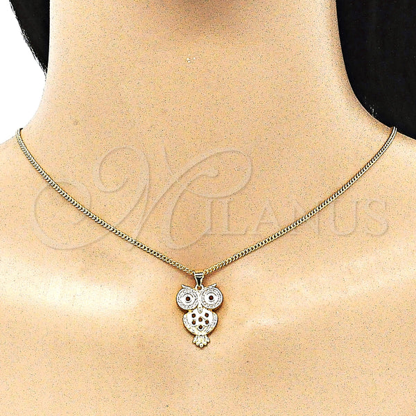 Gold Filled Ring — Earring and Pendant Adult Set Owl Design with — alternate product view — SKU 144641 | Oro Laminado anillo — Earring and Pendant Adult Set Owl diseño with — SKU 144641
