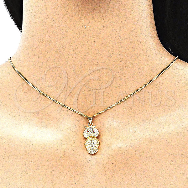 Gold Filled Ring — Earring and Pendant Adult Set Owl Design with — alternate product view — SKU 144644 | Oro Laminado anillo — Earring and Pendant Adult Set Owl diseño with — SKU 144644