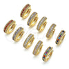 Oro Laminado Huggie Hoop, Gold Filled Style with Pink Cubic Zirconia, Polished, Golden Finish, 02.210.0557.3.12