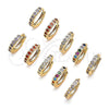 Oro Laminado Huggie Hoop, Gold Filled Style with Garnet Cubic Zirconia, Polished, Golden Finish, 02.210.0558.1.10