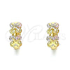 Oro Laminado Huggie Hoop, Gold Filled Style with Multicolor Cubic Zirconia, Polished, Golden Finish, 02.210.0559.3.12