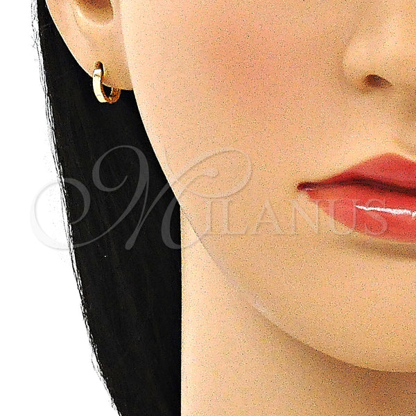 Gold Filled Hoop Earrings — Huggie Hoop Polished 02. — alternate product view — SKU 144677 | Oro Laminado aretes de aro — Huggie Hoop pulido 02. — SKU 144677
