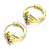 Oro Laminado Huggie Hoop, Gold Filled Style with Multicolor Cubic Zirconia, Polished, Golden Finish, 02.210.0597.3.12
