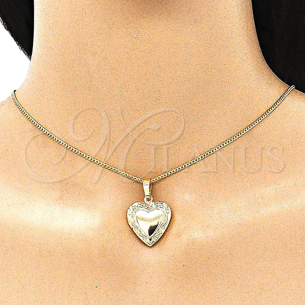 Gold Filled Pendant — Locket Pendant Heart Design Polished 05. — alternate product view — SKU 144766 | Oro Laminado dije — Locket Pendant corazón diseño pulido 05. — SKU 144766