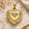 Oro Laminado Locket Pendant, Gold Filled Style Heart Design, Polished, Golden Finish, 05.117.0001