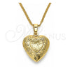 Oro Laminado Pendant Necklace, Gold Filled Style Heart Design, Polished, Golden Finish, 04.117.0016.20 (02 MM Thickness, 20 Inches Length)