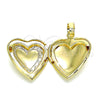 Oro Laminado Locket Pendant, Gold Filled Style Heart Design, Polished, Golden Finish, 05.117.0006
