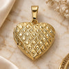 Oro Laminado Locket Pendant, Gold Filled Style Heart Design, Polished, Golden Finish, 05.117.0011