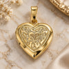 Oro Laminado Locket Pendant, Gold Filled Style Heart Design, Polished, Golden Finish, 05.117.0021