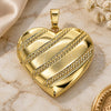 Oro Laminado Locket Pendant, Gold Filled Style Heart Design, Polished, Golden Finish, 05.117.0026