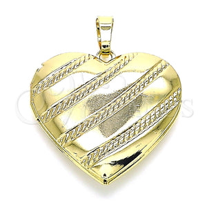 Gold Filled Pendant — Locket Pendant Heart Design Polished 05. — main product view — SKU 144811 | Oro Laminado dije — Locket Pendant corazón diseño pulido 05. — SKU 144811