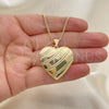 Oro Laminado Pendant Necklace, Gold Filled Style Heart Design, Polished, Golden Finish, 04.117.0033.20 (02 MM Thickness, 20 Inches Length)