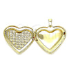 Oro Laminado Locket Pendant, Gold Filled Style Heart Design, Polished, Golden Finish, 05.117.0031