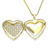Oro Laminado Pendant Necklace, Gold Filled Style Heart Design, Polished, Golden Finish, 04.117.0038.18 (02 MM Thickness, 18 Inches Length)