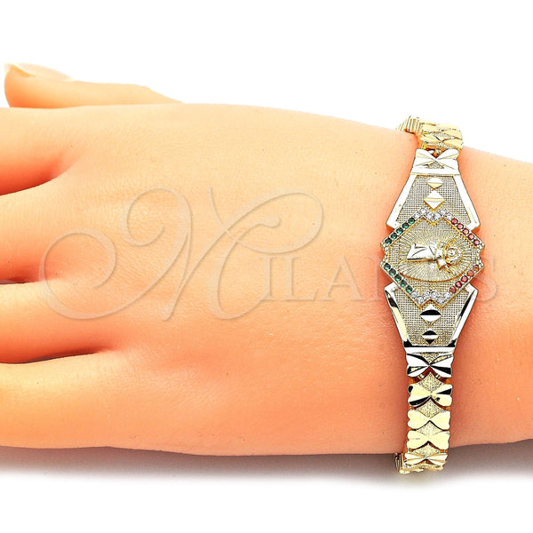 Gold Filled Bracelet — Fancy Bracelet Divino NiÃ±o and Heart Design with — alternate product view — SKU 144824 | Oro Laminado brazalete — elegante Bracelet Divino NiÃ±o and corazón diseño with — SKU 144824