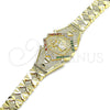 Oro Laminado Fancy Bracelet, Gold Filled Style Divino NiÃ±o and Heart Design, with Multicolor Cubic Zirconia, Diamond Cutting Finish, Golden Finish, 03.100.0069.07 (08 MM Thickness, 7 Inches Length)
