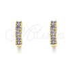 Oro Laminado Huggie Hoop, Gold Filled Style with Amethyst Cubic Zirconia, Polished, Golden Finish, 02.210.0602.3.12