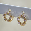 Oro Laminado Huggie Hoop, Gold Filled Style with Pink Cubic Zirconia, Polished, Golden Finish, 02.210.0605.2.10