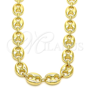 Gold Filled Necklace — Basic Necklace Puff Mariner Design Polished 04.63. 13 — main product view — SKU 144873 | Oro Laminado collar — básico Necklace Puff Mariner diseño pulido 04.63. 13 — SKU 144873