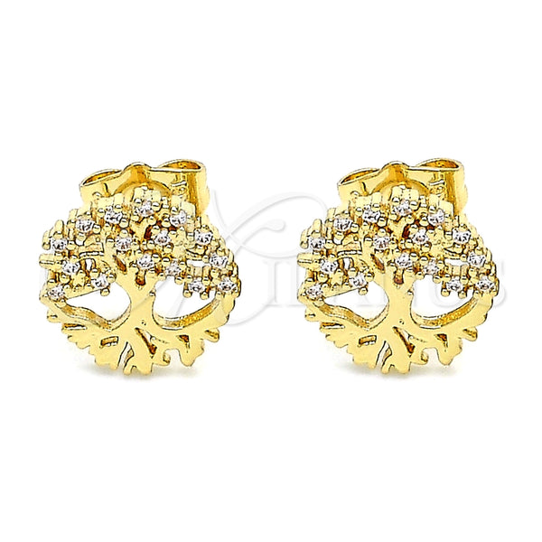 Gold Filled Ring — Stud Earring Tree Design with White Cubic Zirconia — alternate product view — SKU 144877 | Oro Laminado anillo — Stud Earring Tree diseño with blanco Cubic Zirconia — SKU 144877