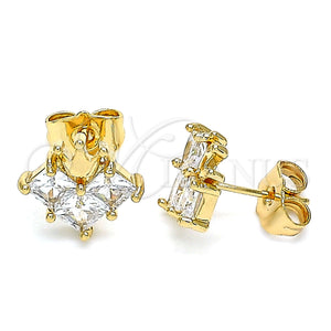 Gold Filled Ring — Stud Earring Crown Design with White Cubic Zirconia — main product view — SKU 144935 | Oro Laminado anillo — Stud Earring Crown diseño with blanco Cubic Zirconia — SKU 144935